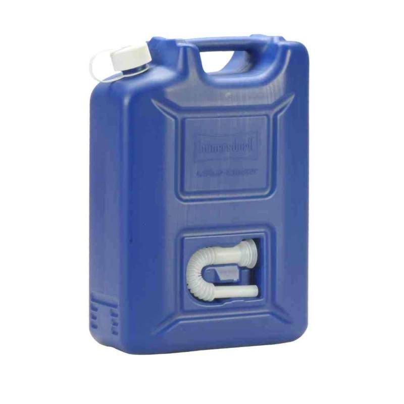 hünersdorff AdBlue Kanister 20 l, ideal zur Betankung an AdBlue-PKW-Zapfsäulen, Mehrwegkanister mit Auslaufrohr, passt in AdBlue Tankstutzen, unbefüllt, Blau/ Weiß von hünersdorff