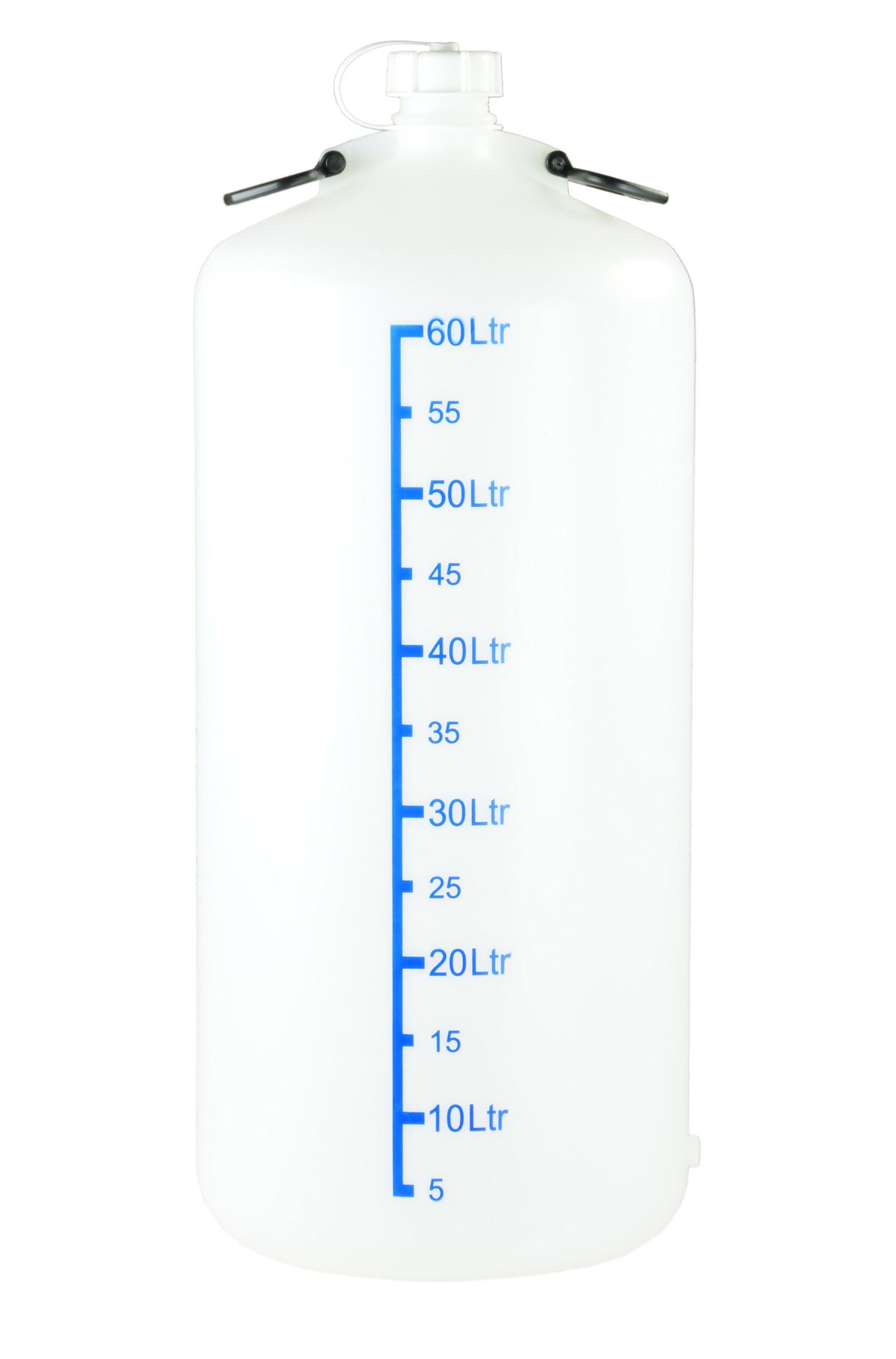 hünersdorff Vorratsbehälter / Ballon / Vorratsflasche besonders dickwandig, robust und bruchsicher, chemische Beständigkeit, 60 Liter, mit Skala, Made in Germany von hünersdorff