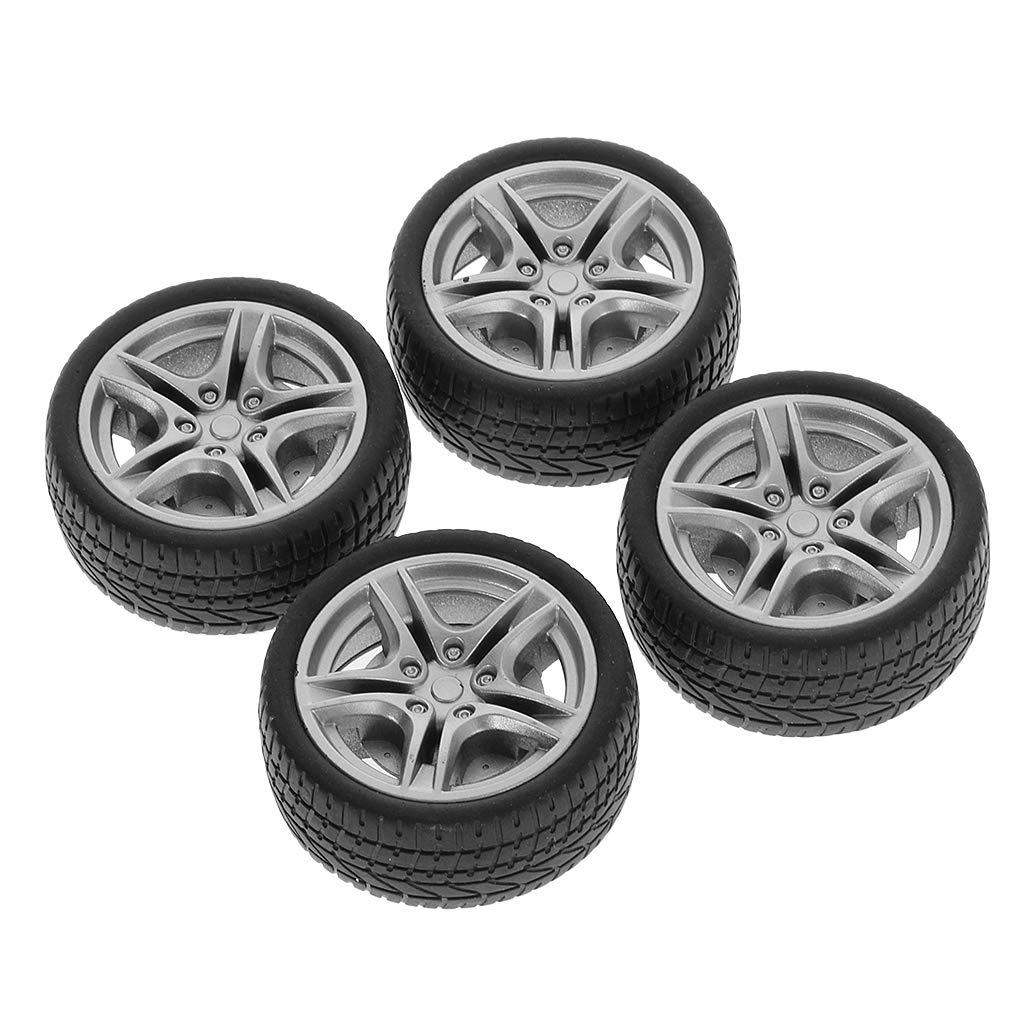 4pcs 48mm Simulation Rubber Wheel Tire Wheel Toy Model DIY RC Spare Parts von huiouer