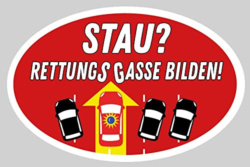 humorpharm „Rettungsgasse bilden!“ Etikett für Auto Heckscheibe von humorpharm