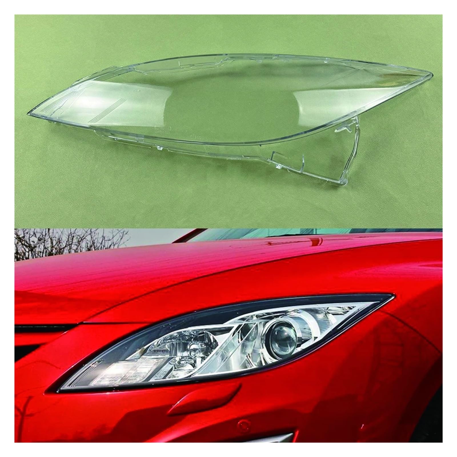 Auto-Frontscheinwerfer-Glasabdeckung, Scheinwerfer-Objektivkappen, Lichtgehäuse, Auto-Lampenschirm, Lampenabdeckung, Maske, kompatibel mit Mazda 6 2009–2015(Left) von hutianbrt