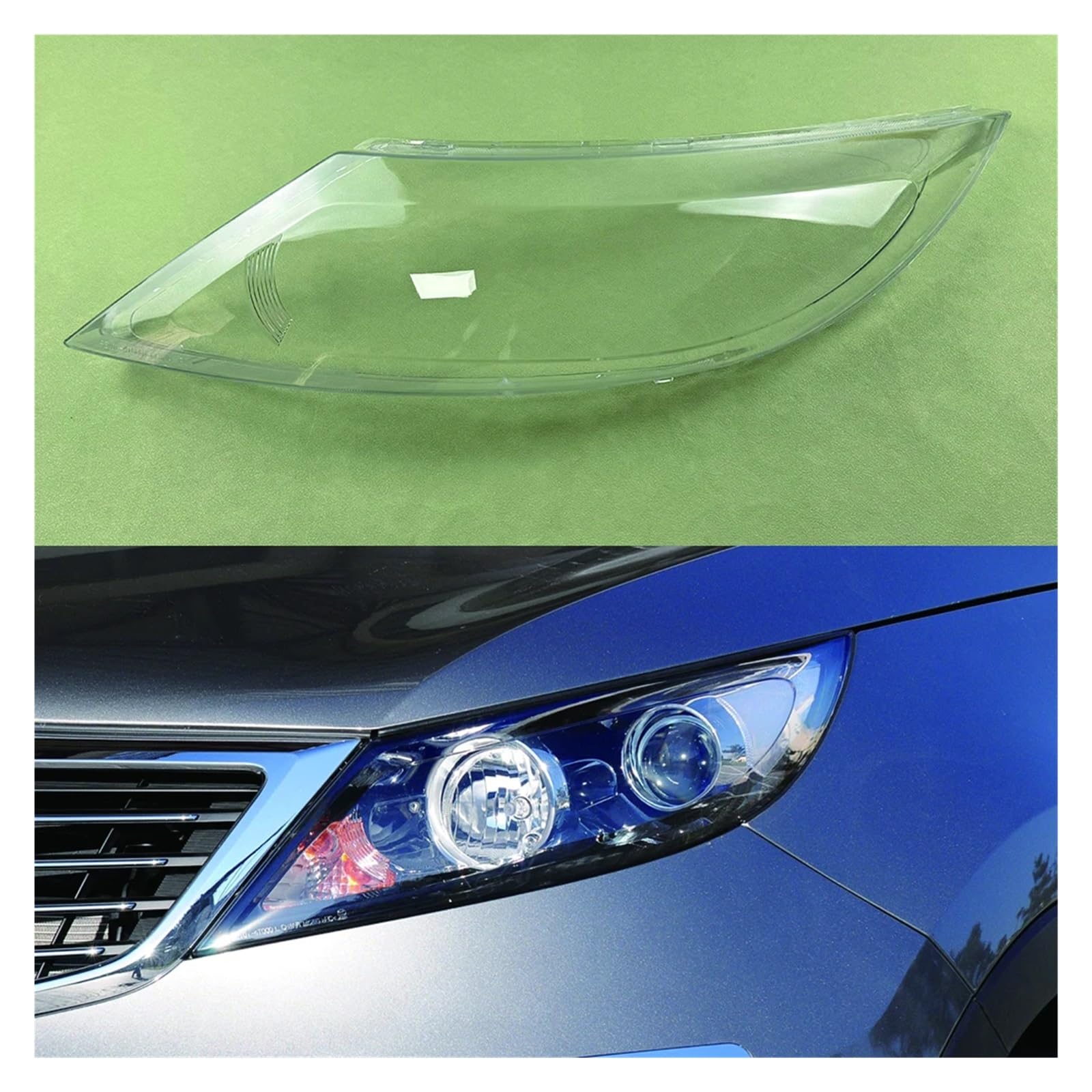 Kompatibel for Kia Sportage R 2009-2014 Scheinwerfer Abdeckung Transparente Scheinwerfer Shell Lampe Schatten Objektiv Ersetzen Original Lampenschirm(Left) von hutianbrt