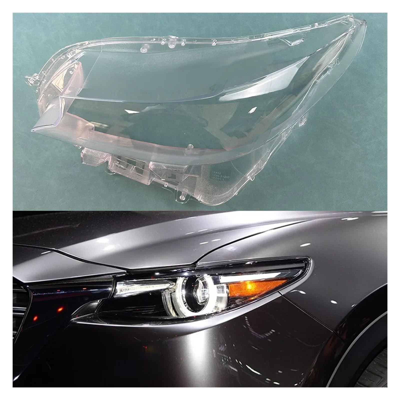 Kompatibel for Mazda CX-9 2016 2020 2021 Scheinwerferabdeckung Scheinwerferschale Kopfhöhenlinse Lampenschirm Transparentes Plexiglas(Left) von hutianbrt