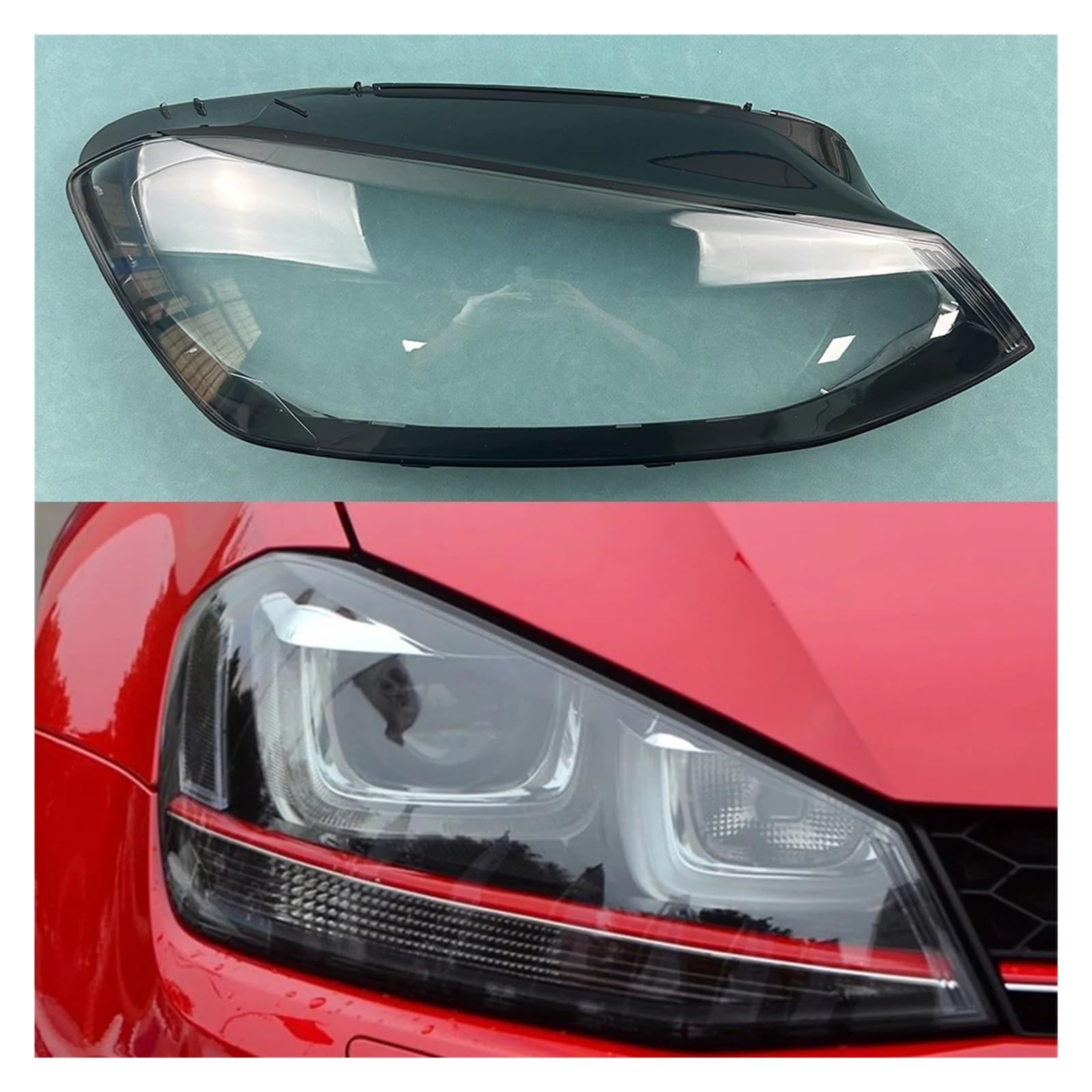 Kompatibel for VW Golf 7 2014 2015 2016 2017 Scheinwerfer Shell Objektiv Scheinwerfer Abdeckung Transparent Lampenschirm Kopf Lampe(Right) von hutianbrt