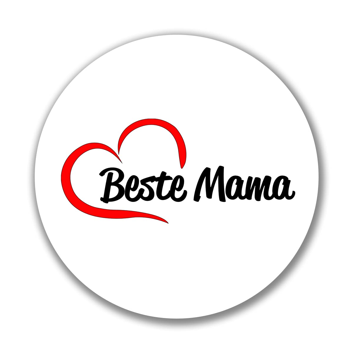 huuraa Aufkleber Beste Mama Herz Sticker 10cm mit Motiv für die tollste Mutter Geschenk Idee für Freunde und Familie von huuraa