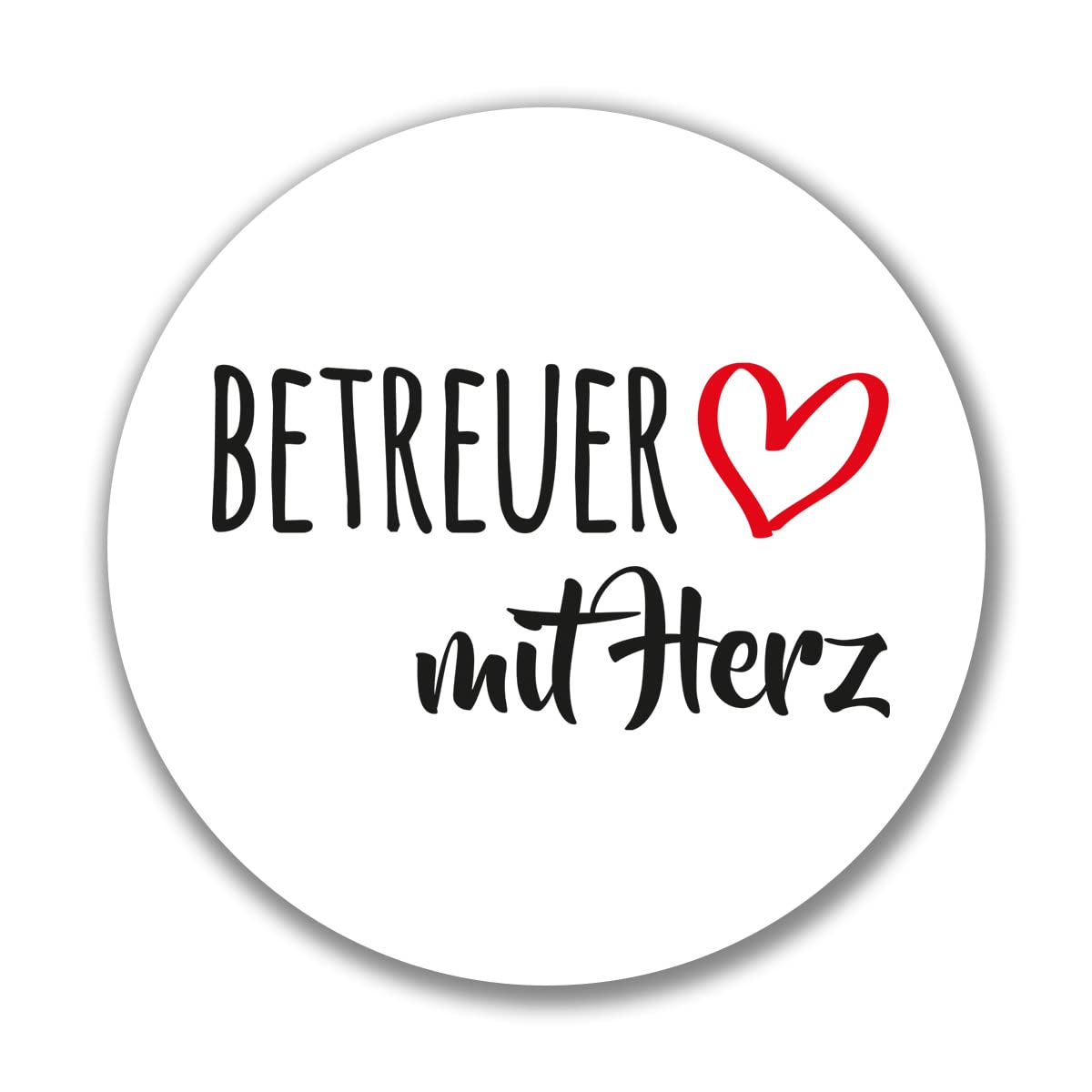 huuraa Aufkleber Betreuer mit Herz Sticker 10cm mit Motiv für die tollsten Menschen Geschenk Idee für Freunde und Familie von huuraa