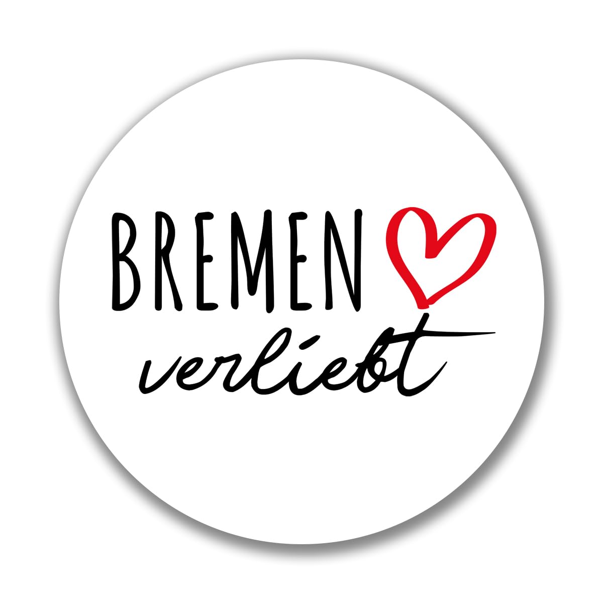 huuraa Aufkleber Bremen verliebt Sticker Größe 10cm mit Namen deiner Lieblingsstadt in Bremen Geschenk Idee für Freunde und Familie von huuraa