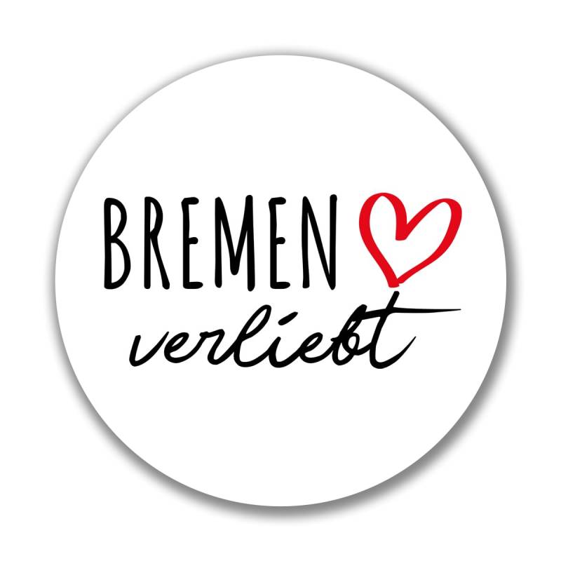 huuraa Aufkleber Bremen verliebt Sticker Größe 10cm mit Namen deiner Lieblingsstadt in Bremen Geschenk Idee für Freunde und Familie von huuraa