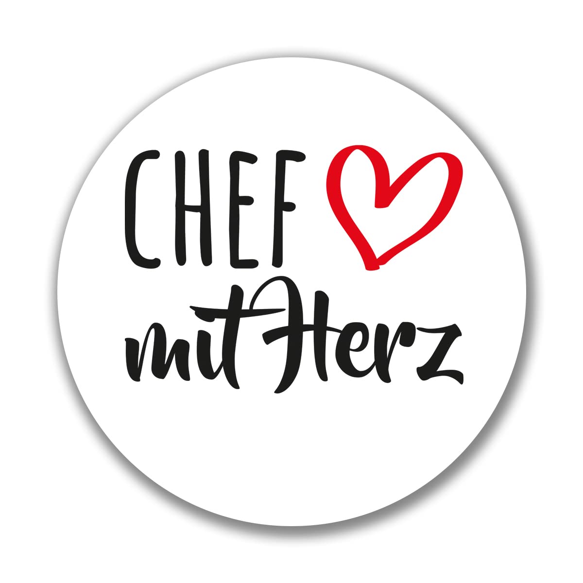 huuraa Aufkleber Chef mit Herz Sticker 10cm mit Motiv für die tollsten Menschen Geschenk Idee für Freunde und Familie von huuraa