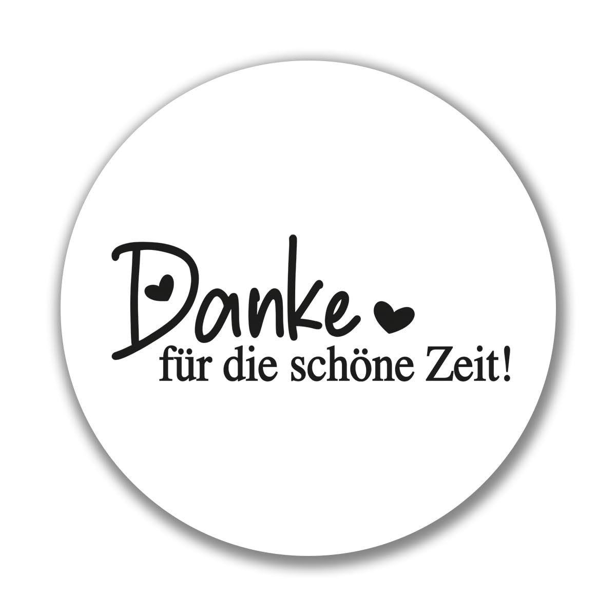 huuraa Aufkleber Danke für die schöne Zeit Herzen Sticker Größe 10cm für alle die Sich bedanken wollen Geschenk Idee für Freunde und Familie von huuraa