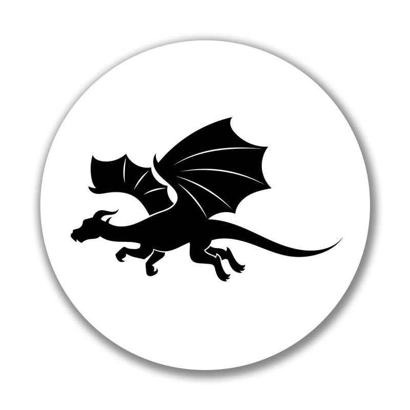 huuraa Aufkleber Drache Silhouette Sticker Größe 10cm mit Motiv für Dragon Fans Geschenk Idee für Freunde und Familie von huuraa