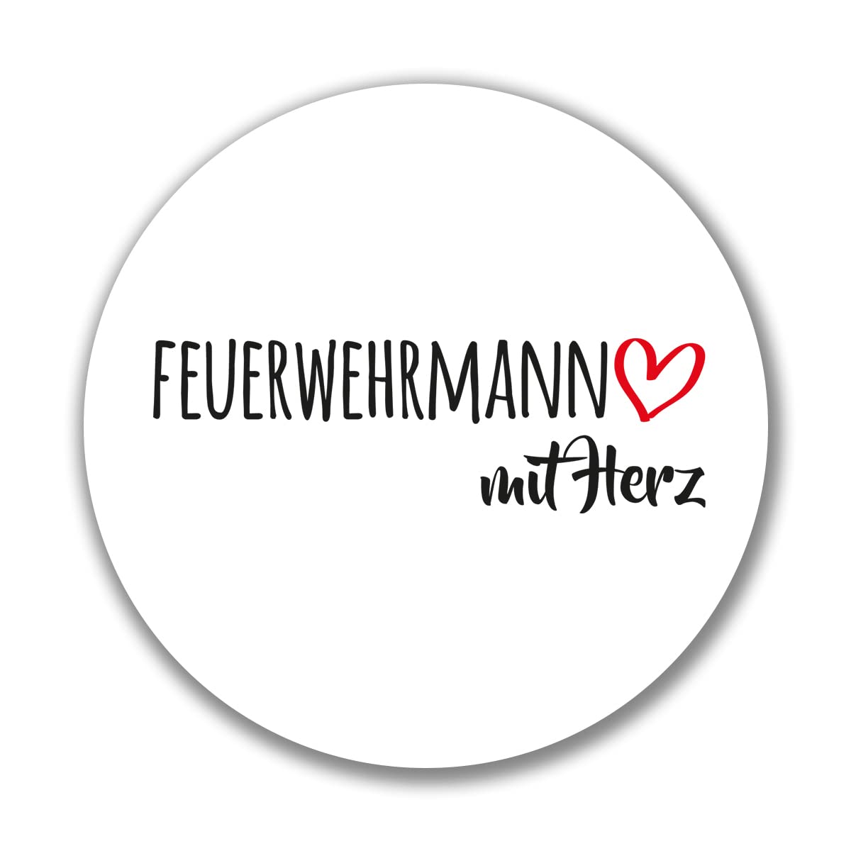 huuraa Aufkleber Feuerwehrmann mit Herz Sticker 10cm mit Motiv für die tollsten Menschen Geschenk Idee für Freunde und Familie von huuraa