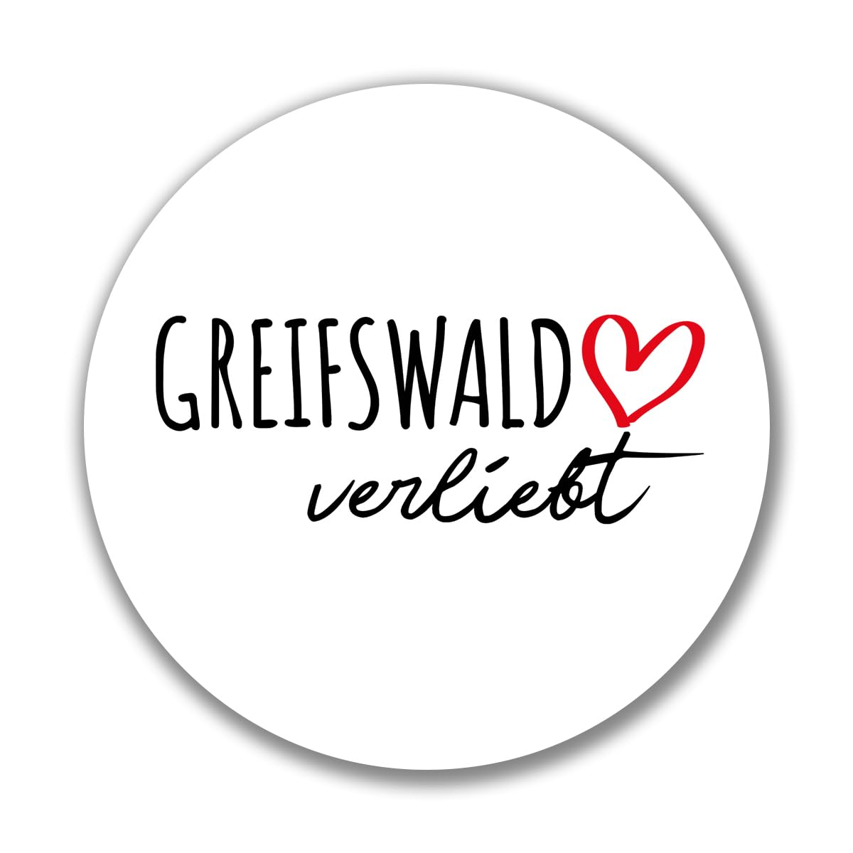 huuraa Aufkleber Greifswald verliebt Sticker Größe 10cm mit Namen deiner Lieblingsstadt in Mecklenburg-Vorpommern Geschenk Idee für Freunde und Familie von huuraa