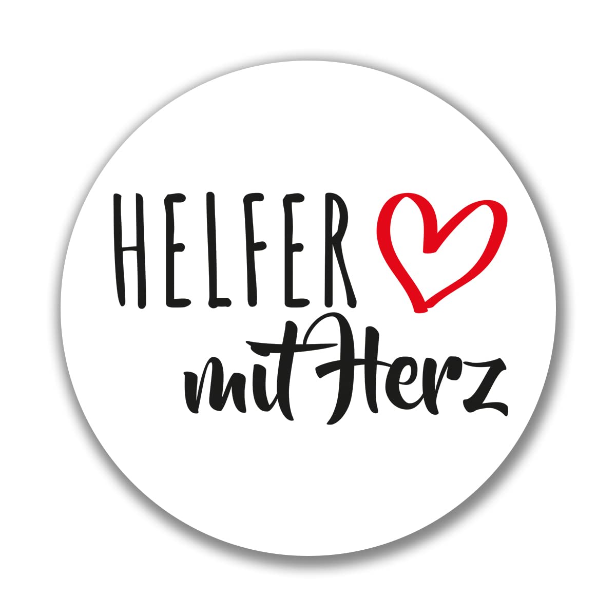 huuraa Aufkleber Helfer mit Herz Sticker 10cm mit Motiv für die tollsten Menschen Geschenk Idee für Freunde und Familie von huuraa