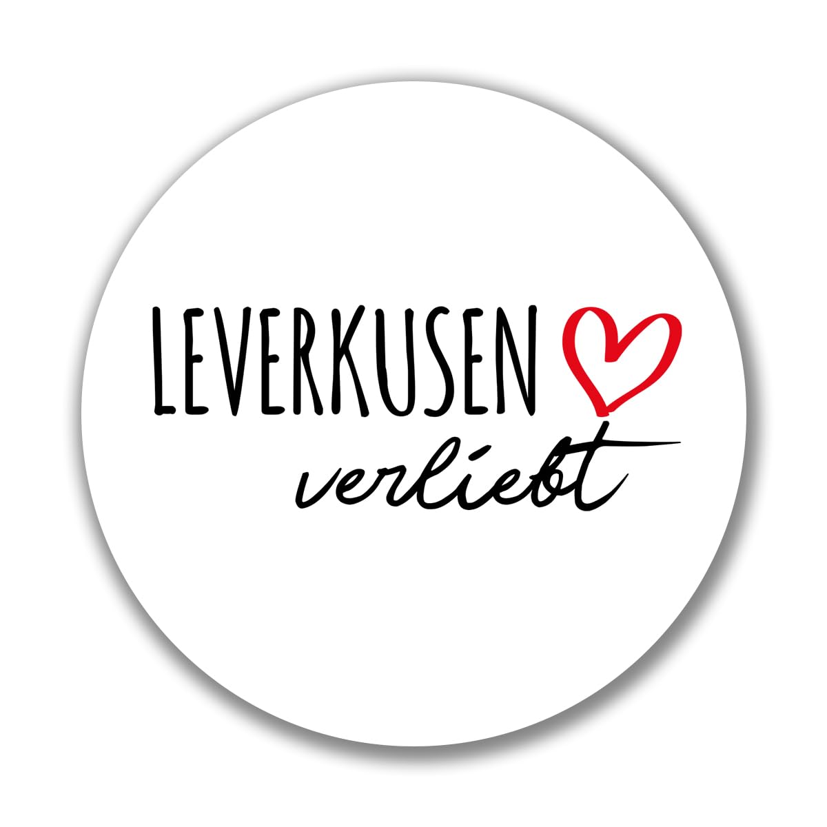 huuraa Aufkleber Leverkusen verliebt Sticker Größe 10cm mit Namen deiner Lieblingsstadt in Nordrhein-Westfalen Geschenk Idee für Freunde und Familie von huuraa