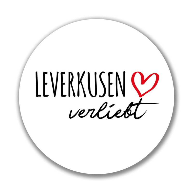 Huuraa Aufkleber Leverkusen verliebt Sticker 10cm mit Namen deiner Lieblingsstadt in Nordrhein-Westfalen Geschenk Idee für Freunde und Familie von Huuraa