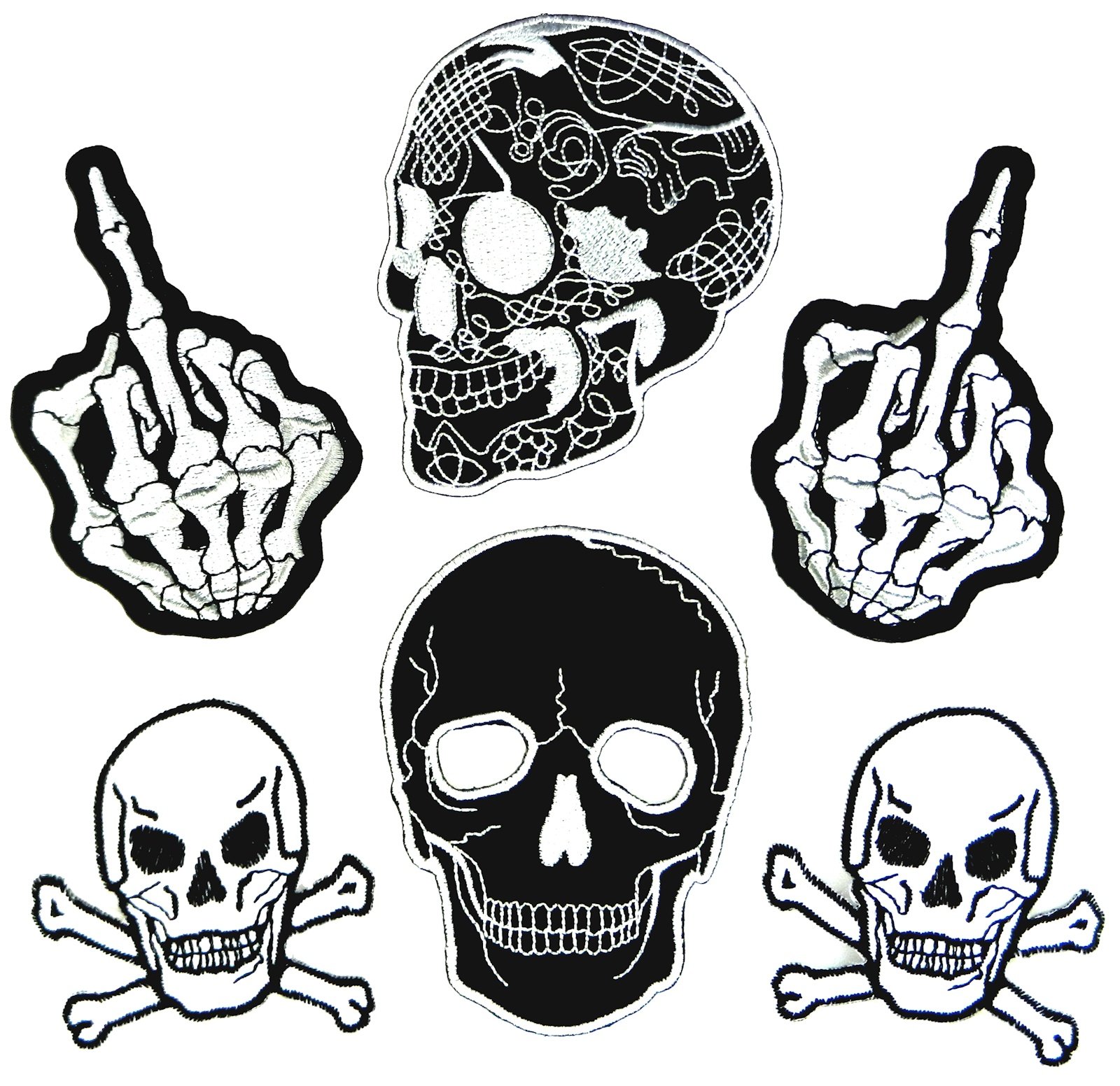 i-Patch - Patches - 0094 - Totenkopf - Live Free - Acht - Würfel - Flicken - Aufnäher - Sticker - Badges - Bügelbild - Aufbügler - Iron-on - Applikation - zum aufbügeln - Skelett - Skull von i-Patch