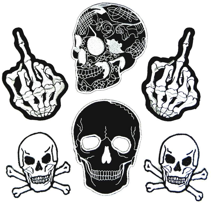 i-Patch - Patches - 0094 - Totenkopf - Live Free - Acht - Würfel - Flicken - Aufnäher - Sticker - Badges - Bügelbild - Aufbügler - Iron-on - Applikation - zum aufbügeln - Skelett - Skull von i-Patch