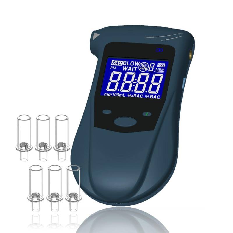 iBACheck Wiederaufladbarer Alkoholtester mit Hintergrundbeleuchtung. Digitaler Alkoholtester mit geringem Stromverbrauch. Benutzerfreundliches Alkoholmessgerät (Schwarz) von iBACheck