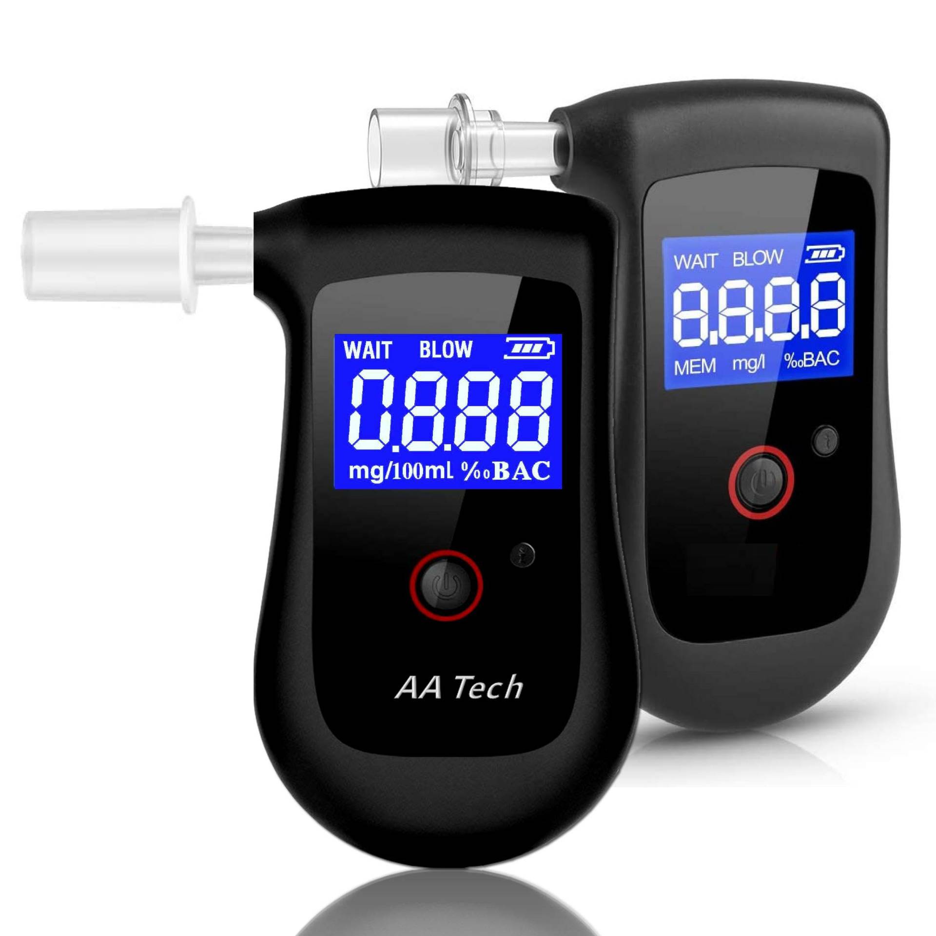 iBACheck Elektronischer Alkoholtester. Wiederaufladbarer Alkoholtester promilletester mit niedrigem Energieverbrauch. Compact mit 20 Testspeichern von iBACheck