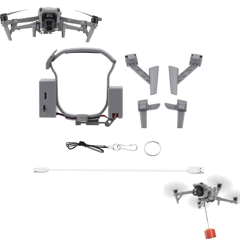 iEago RC Air 3 Airdrop System Nutzlast Lieferung Transport Gerät Werfer Abwurfsystem mit Landefüße für DJI Air 3 Release Drop Hochzeit, Angeln, Köder, Suche, Rettung von iEago RC