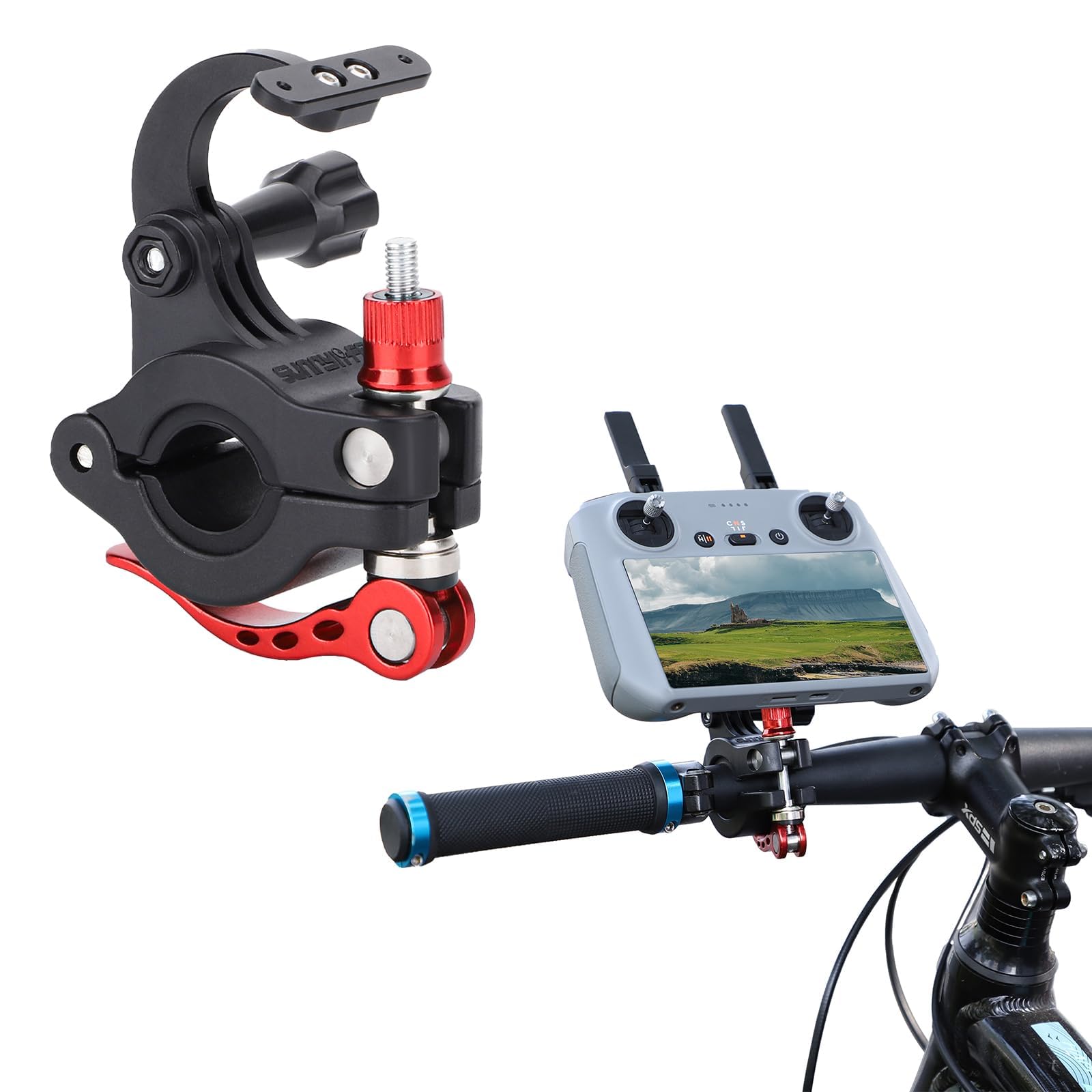 iEago RC Fernbedienungs Fahrradhalterung für DJI RC 2, Kompatibel mit DJI Mini 4 Pro/Air 3 Controller Fahrrad Halterung Metall Fahrradlenkerhalterung Verstellbar Bike Mount von iEago RC