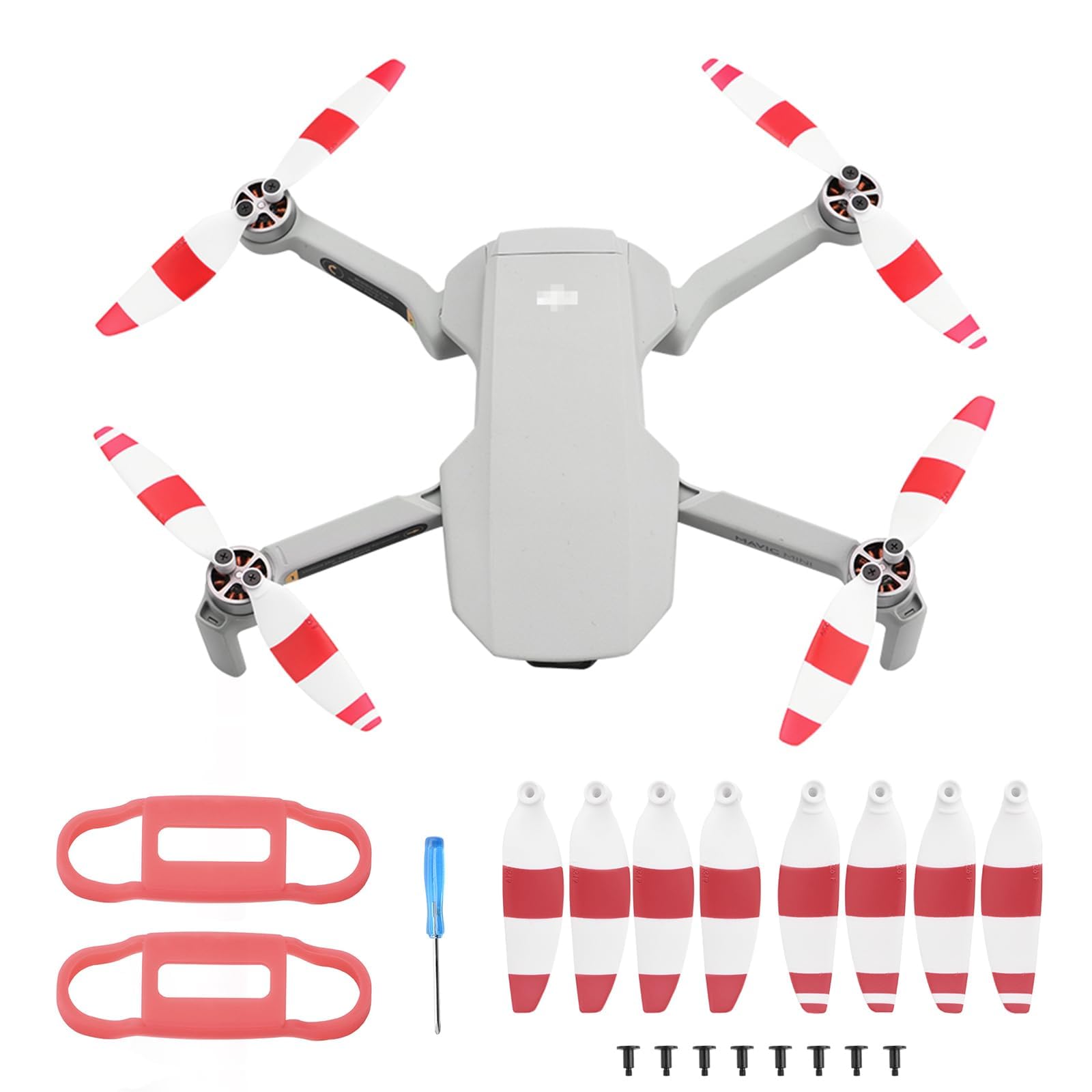 iEago RC Mini 2 SE Propellerblätter Ersatzblätter für geräuscharme Propeller mit Propellerhalter Silikonschutz für DJI Mini 4K/Mini 2 SE/Mini 2/Mini SE von iEago RC