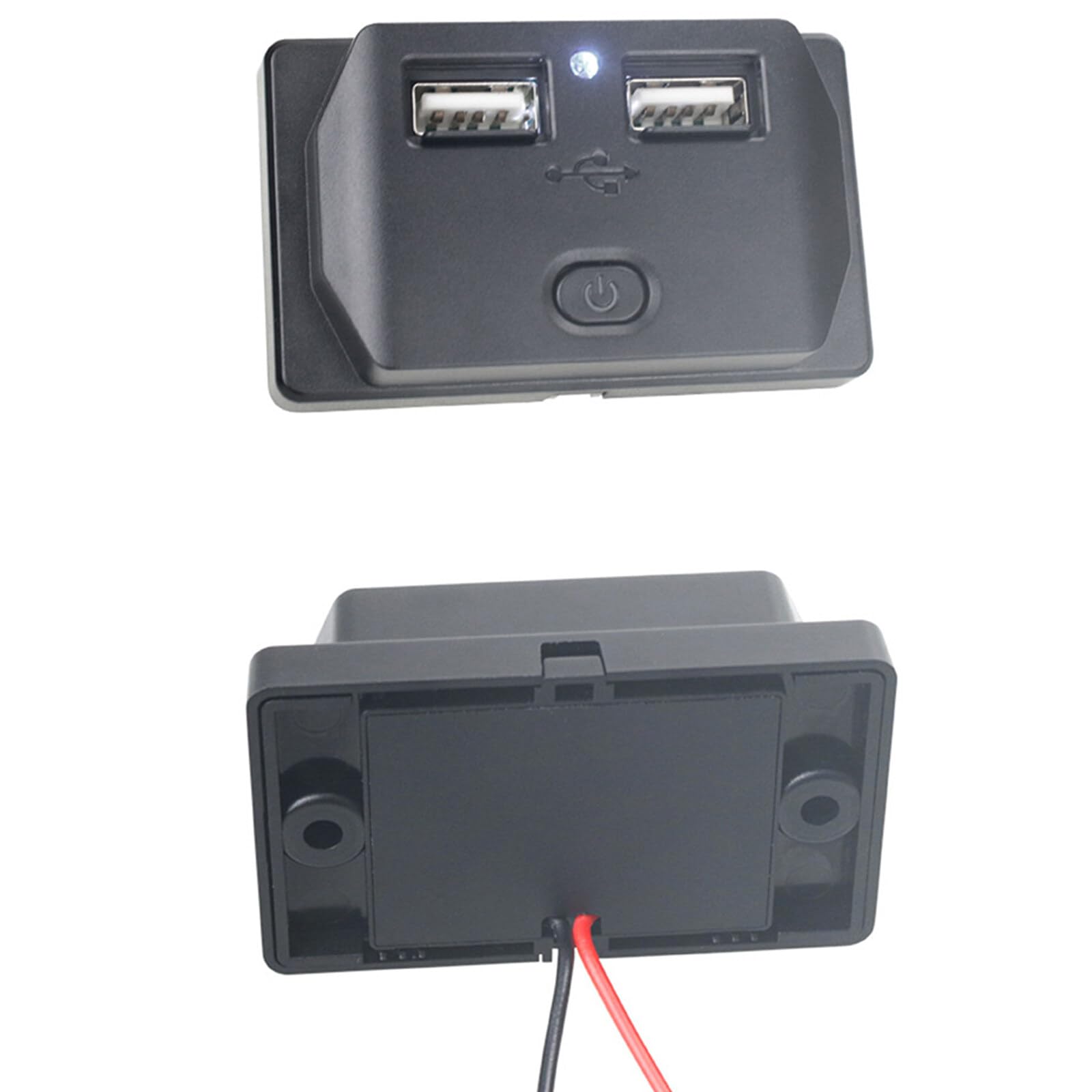 iFCOW 12 Volt USB-Steckdose, 5 V, 3,1 A, Dual-USB-Steckdose mit Schalter, wasserdicht, Dual-USB-Schnellladegerät, Steckdose für 12 V/24 V Wohnmobil, Auto, Boot, LKW von iFCOW