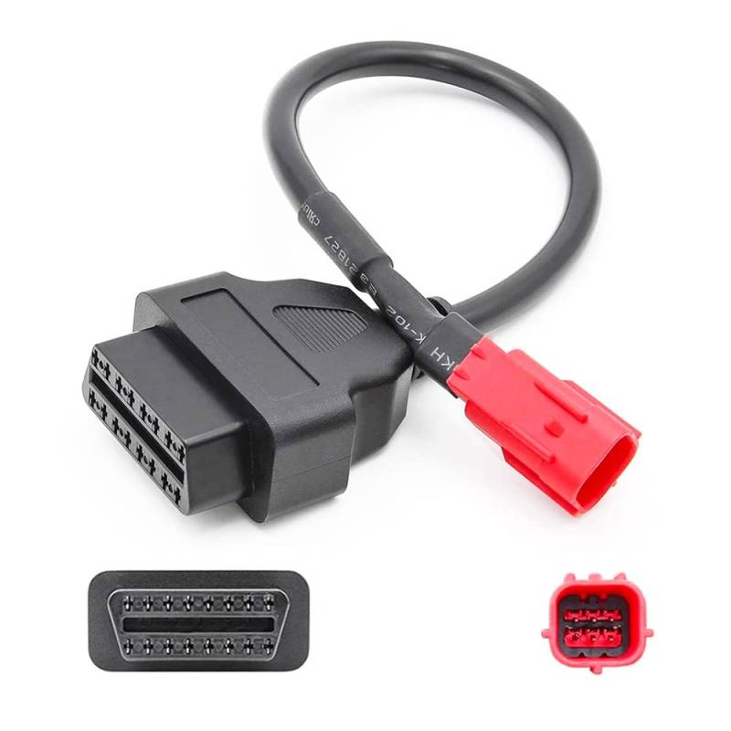 iHaospace Motorrad OBD2 Diagnosekabel Adapter OBD2 Verlängerungskabel 16 Pin auf 6 Pin OBD Adapter für Honda Motorrad von iHaospace