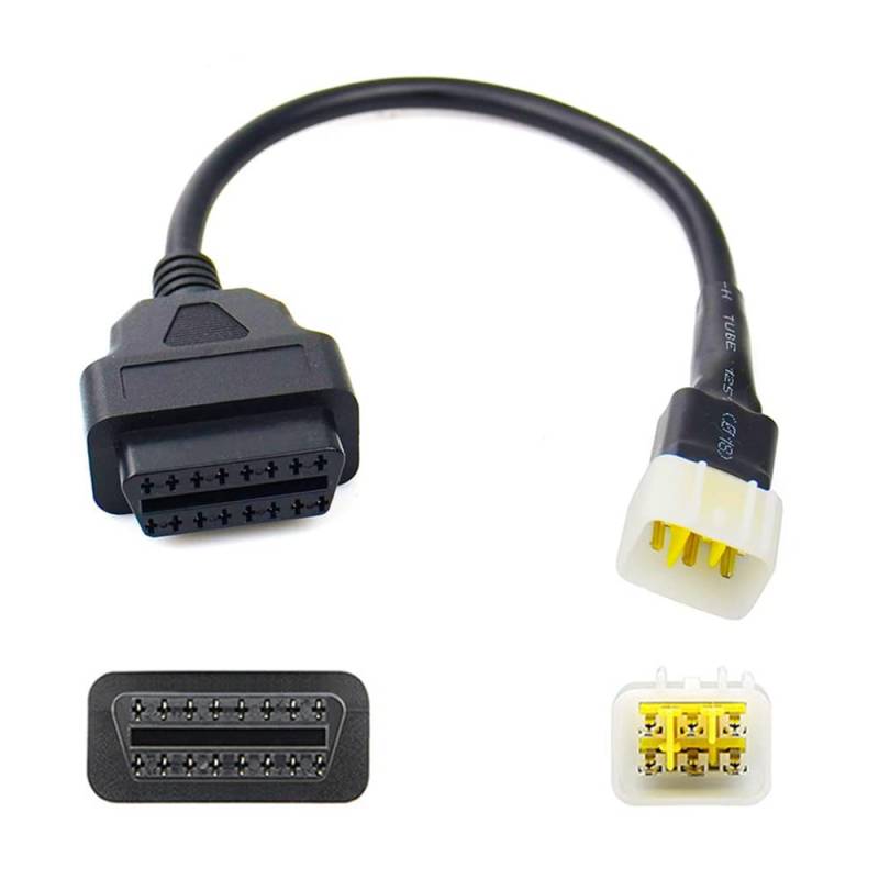 iHaospace OBD2 OBD II Diagnosekabel Adapter 16 Pin auf 6 Pin OBD Adapter für Delphi Motorrad Adapterkabel von iHaospace