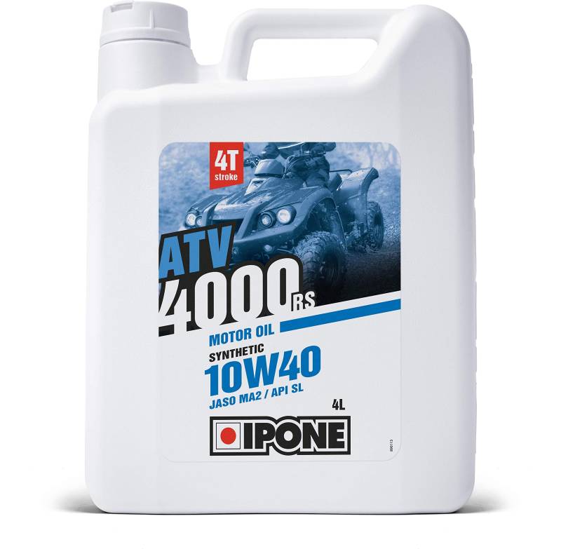 IPONE - Quad 4-Takt Öl ATV 4000 RS 10W40-4 Liter - halbsynthetisch mit Estern - Außergewöhnliche Verschleißfestigkeit von IPONE