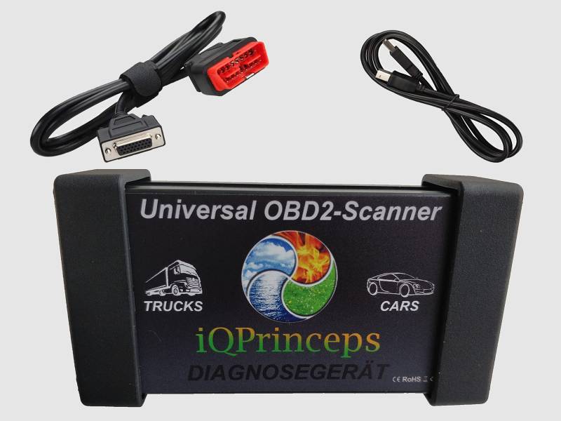 KFZ Profi Diagnosegerät PKW LKW Transporter bis BJ 2022 OBD2 Scanner Tester eOBD Fehlercode Auslegerät Bluetooth von iQPrinceps