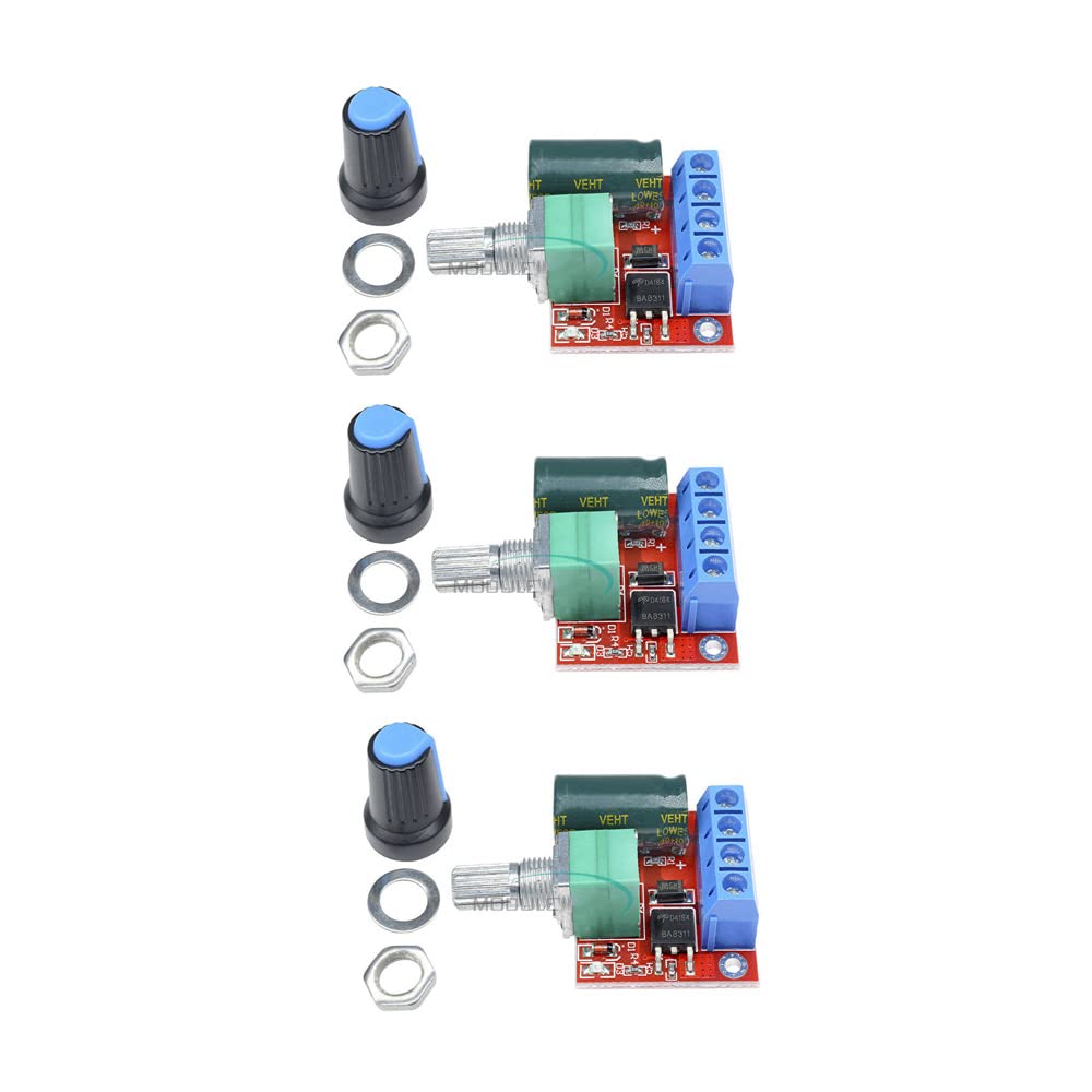 3 Stück DC 5V 6V 9V 12V 24V 5A PWM DC Motor Drehzahlregler Regler Schalter LED Dimmer von iSZ-HGZ