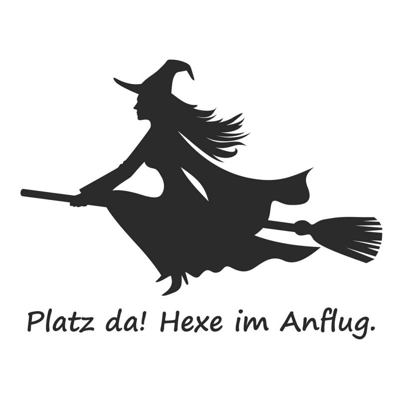 Auto-Aufkleber Hexe mit Spruch: Platz da! Hexe im Anflug I 50 x 32 cm I Fahrzeug-Aufkleber I Auto Sticker I Wohnmobil I Halloween I kleine Hexe I kfz698 von iSecur