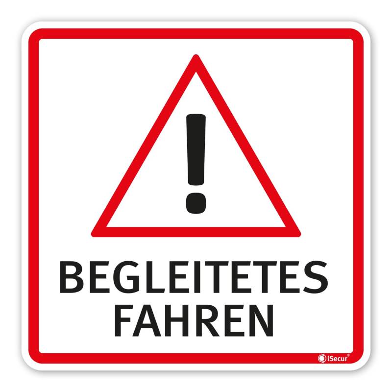 Auto-Magnet-Schild Begleitetes Fahren I 10 x 10 cm I Achtung Vorsicht Fahr-Anfänger I für Kfz I wetterfest, magnetisch I kfz_351 von iSecur