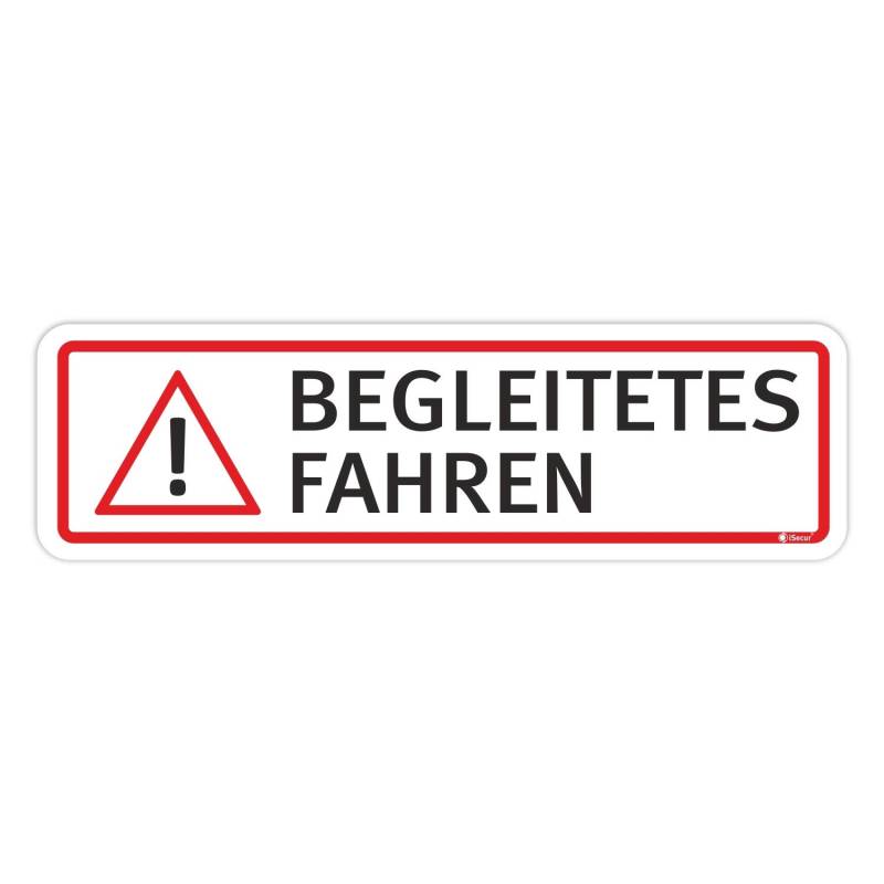 Auto-Magnet-Schild Begleitetes Fahren I 15 x 4 cm I Achtung Vorsicht Fahr-Anfänger I für Kfz I wetterfest, magnetisch I kfz_345 von iSecur