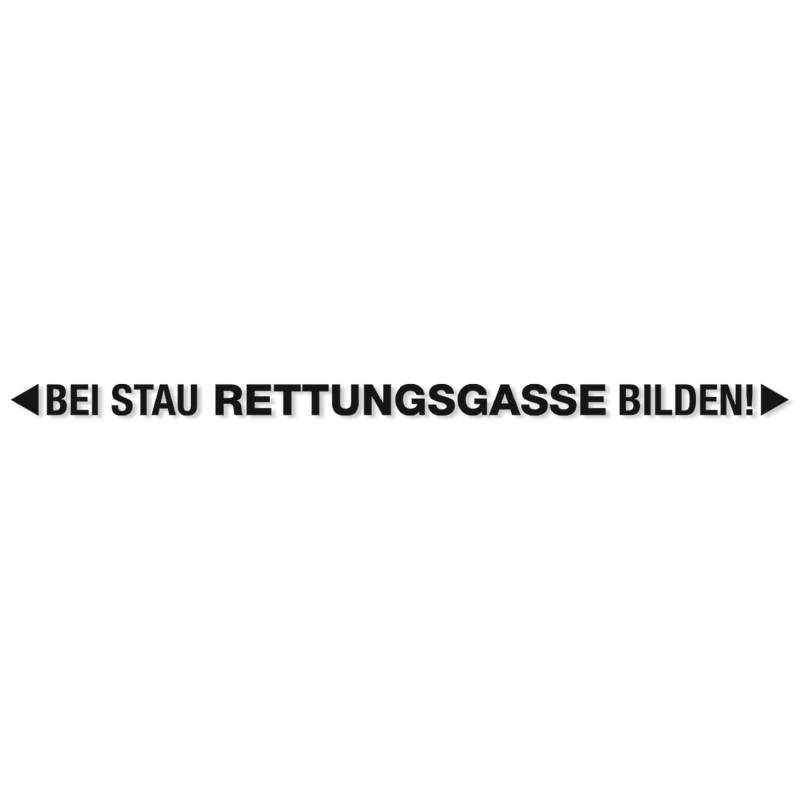 Bei Stau Rettungsgasse bilden! Auto-Aufkleber in schwarz I 100 cm breit I freistehender Folienplott für PKW Anhänger Wohnwagen wetterfest I hin_563 von iSecur