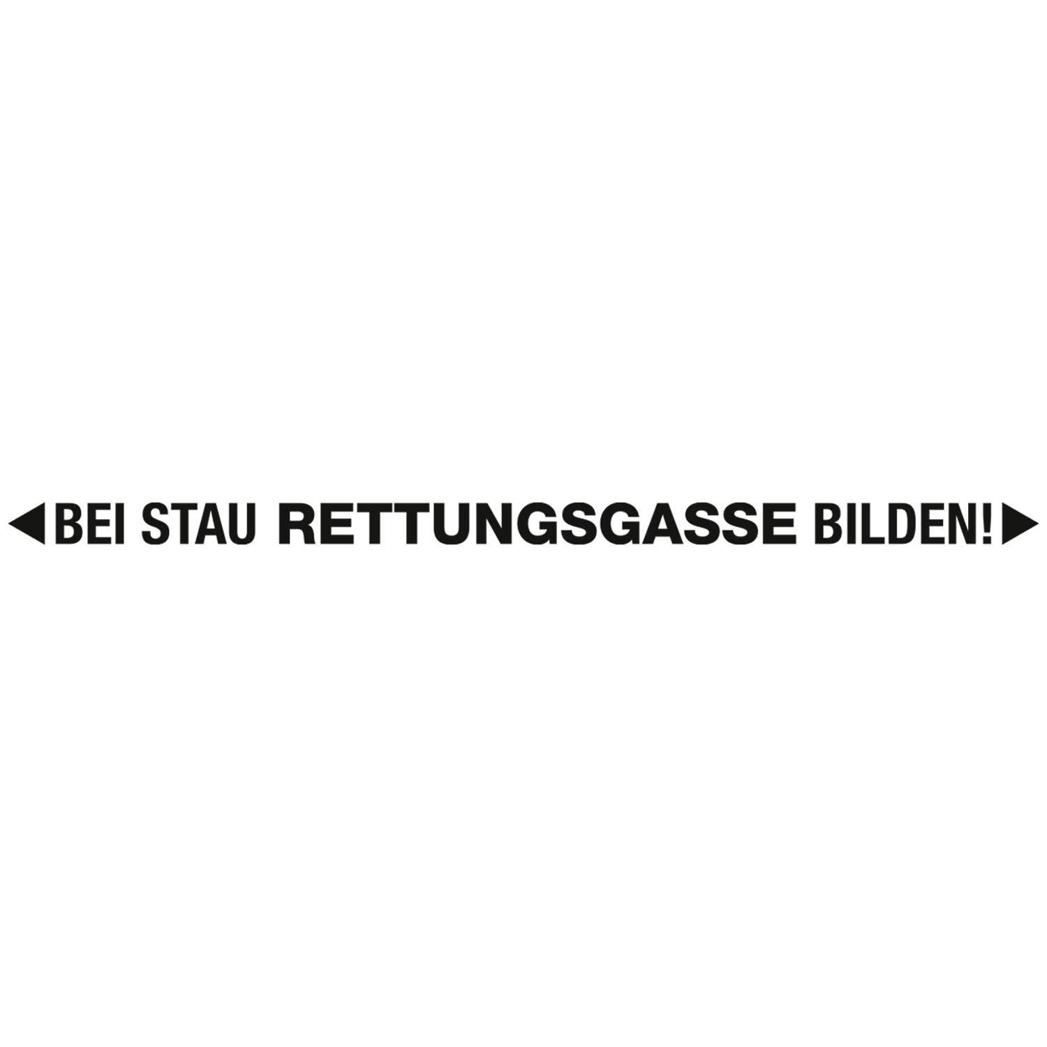 Bei Stau Rettungsgasse bilden! Auto-Aufkleber in schwarz I 60 cm breit I freistehender Folienplott für PKW Anhänger Wohnwagen wetterfest I hin_561 von iSecur