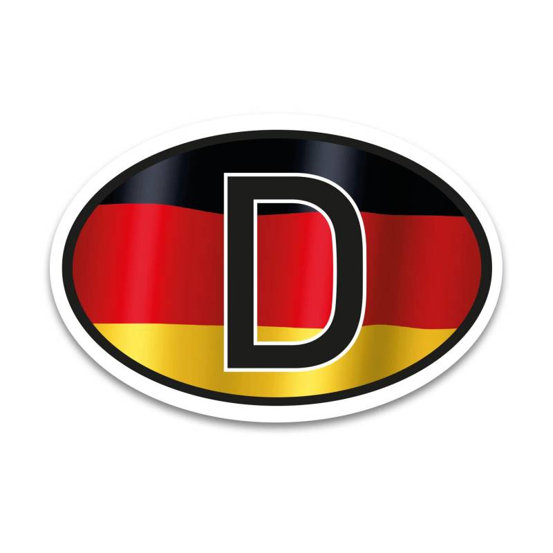 D Aufkleber Länderkennzeichen Deutschland Flagge Sticker - 17,5 x 11,5 cm DIN genormt - PKW LKW Wohnmobil Auto Motorrad - kfz_716 von iSecur