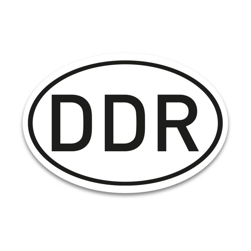 DDR Magnet Länderkennzeichen in Schwarz-Weiß - 17,5 x 11,5 cm DIN genormt - PKW LKW Wohnmobil Moped Motorrad Auto - UV-Schutzlaminiert und Wetterfest - kfz729 von iSecur