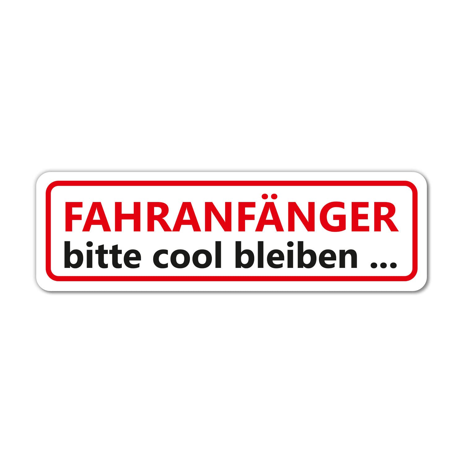 Fahranfänger Aufkleber I selbstklebend 23 x 7 cm I Achtung Fahranfänger bitte cool bleiben I Folie wetterfest abwischbar waschanlagengeeignet - kfz_708 von iSecur