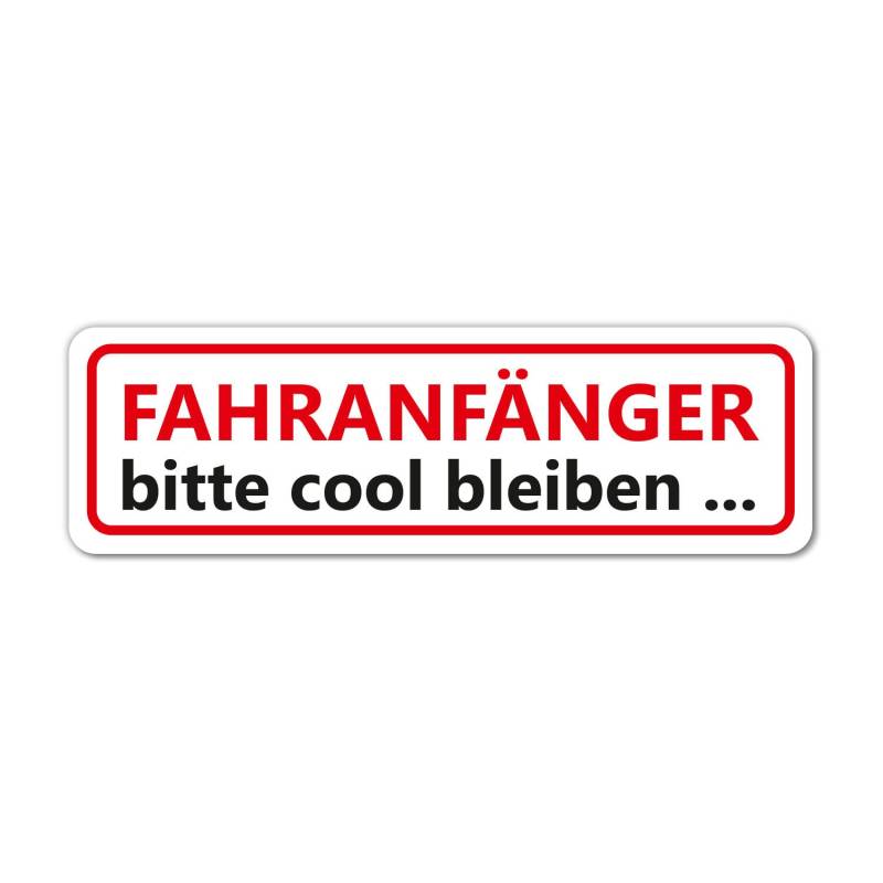 iSecur Fahranfänger Aufkleber I selbstklebend 23 x 7 cm I Achtung Fahranfänger Bitte cool bleiben I Folie wetterfest abwischbar waschanlagengeeignet I kfz708 von iSecur