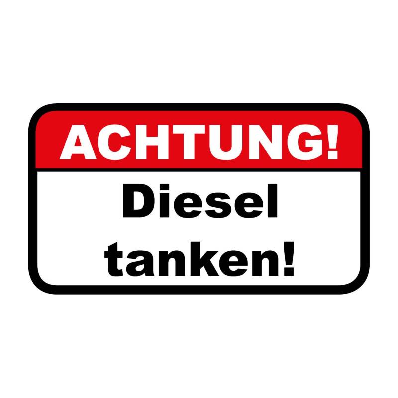 iSecur 5er Set Hinweis-Aufkleber Achtung! Diesel tanken! I hin_445 I 67 x 37 mm I Auto-Aufkleber Warnung Falschtanken Fahrzeug-Sticker für KFZ LKW von iSecur