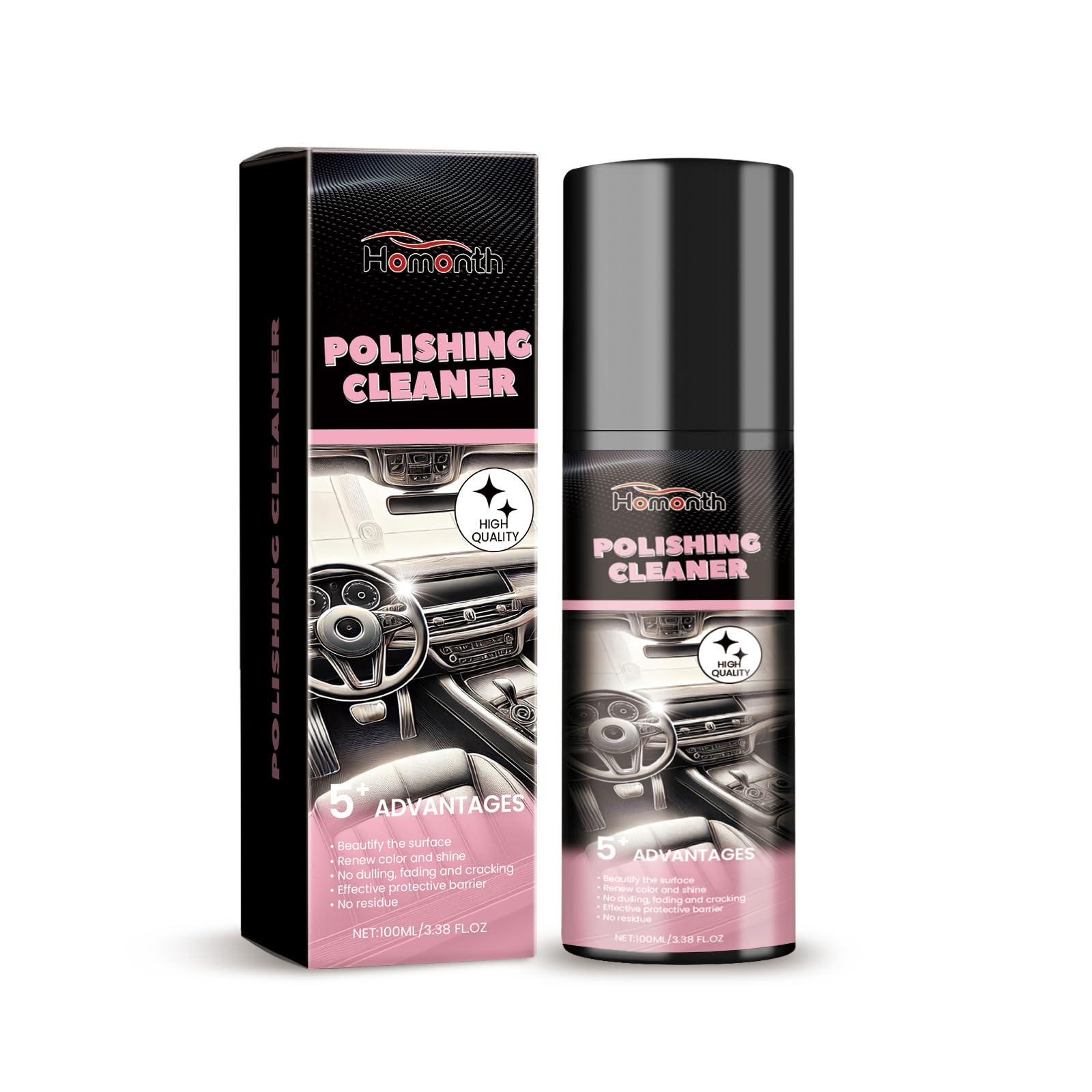 Auto Innenreiniger 100 Ml Fahrzeug Innenpolitur, Auto Innenreiniger Innenraum Detailer Spray, Total Auto Innenraum Reiniger Verjüngung Dekontamination Allzweck Auto Innenreiniger Auto Politur von iSpchen