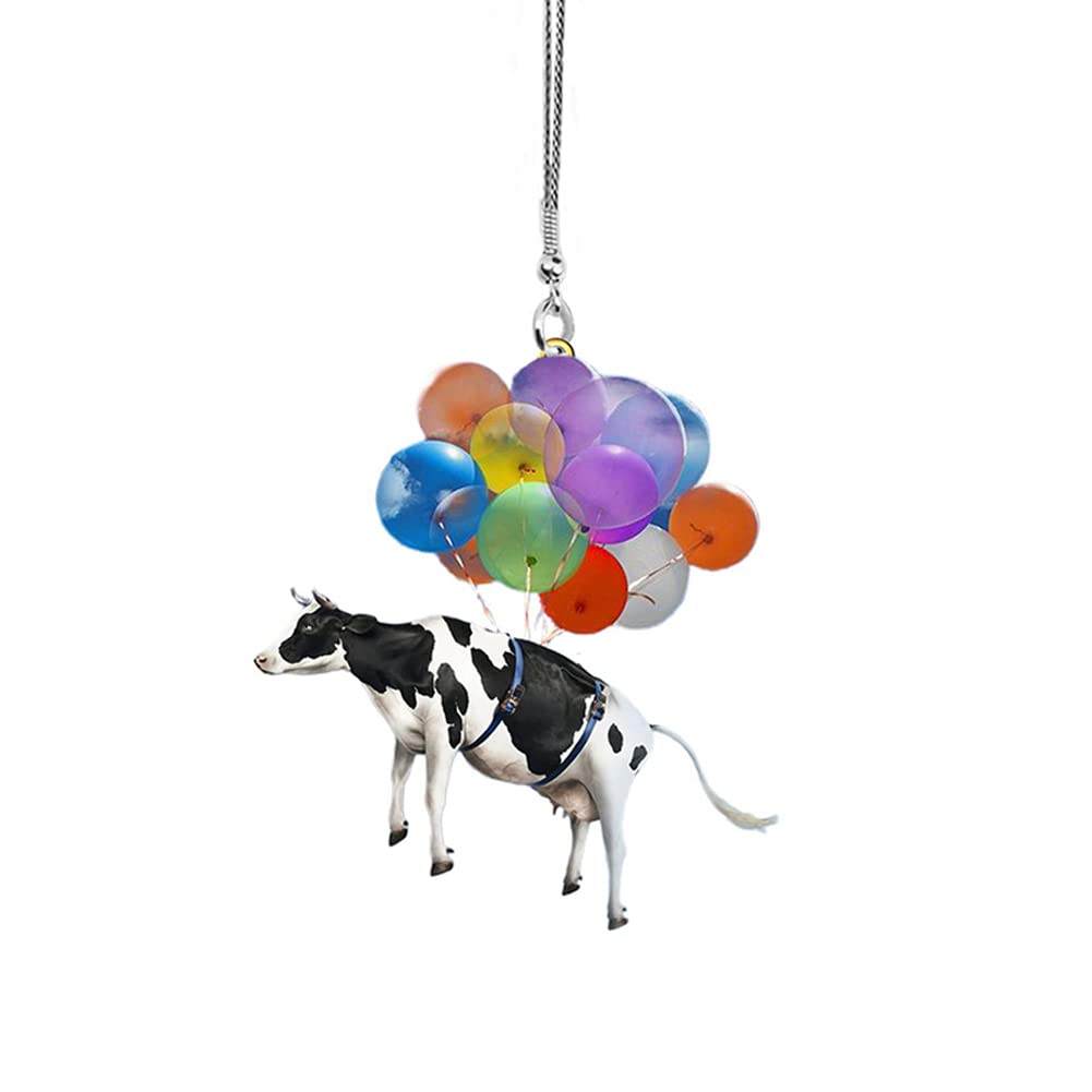 Nette Katze Rückspiegel Ornament, Katze Auto Hängen Anhänger mit Bunte Ballon, Katze Hund Hängende Anhänger Ornament Auto Dekoration Rückspiegel Anhänger Auto Innendekoration Styling Zubehör von iSpchen