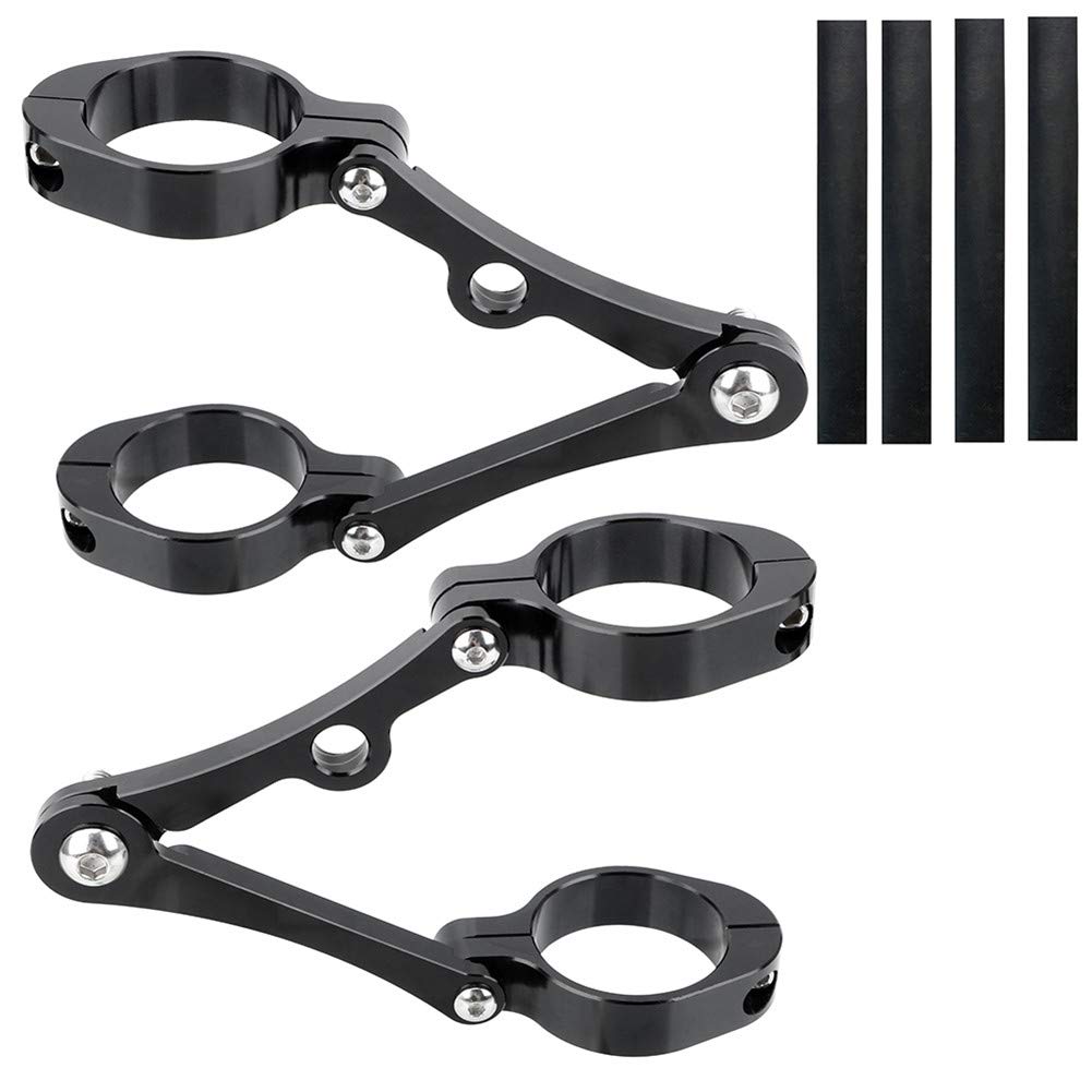 iSpchen 1Paar Scheinwerferhalter Lampenhalter Motorrad Scheinwerfer Halterung Komplettsets Motorradscheinwerfer Montagehalterung mit Unterlegscheiben für 39-41mm Motorrad,Schwarz von iSpchen