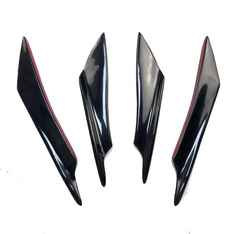 iSpchen 4 Stück Auto Frontspoiler Lippe Frontstoßstange Flossen Körper Spoiler Canard Stoßfänger Lip Splitter Spoiler Universal Spoilerlippe Diffusor Verkleidung Autoteile von iSpchen