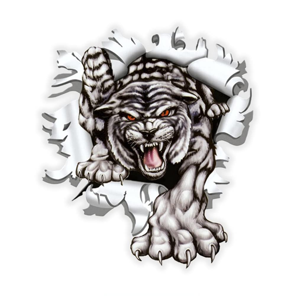 iSpchen Autoaufkleber 3D Tiger Realistisch Aufkleber Selbstklebend Karosserie Aufkleber Auto Emblem Sticker Auto Styling Dekoration Aufkleber Körper Stoßstangen Fenster Sticker Aufkleber,15x17cm von iSpchen