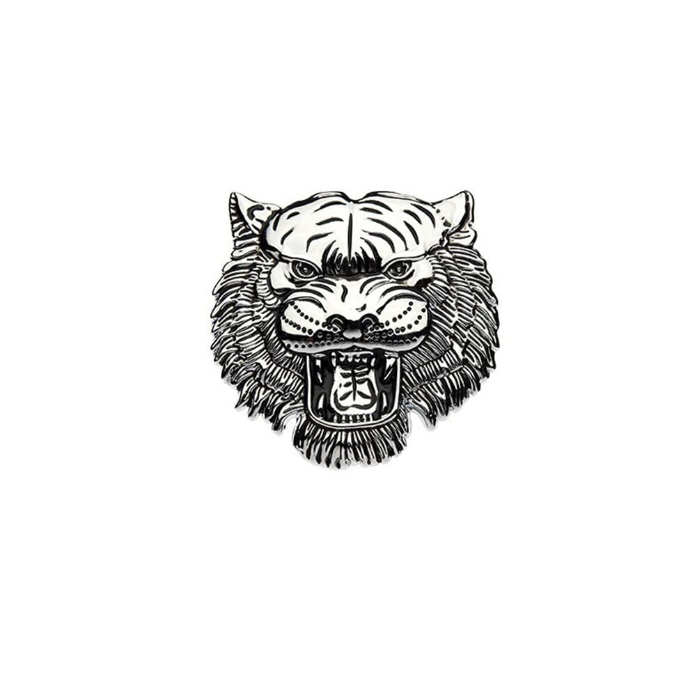 iSpchen Autoaufkleber Metall 3D-Stereo Tiger Realistisch Aufkleber Tier Emblem Sticker Selbstklebend Abzeichen Körper Fenster Aufkleber Auto Styling Dekoration Aufkleber,Silber von iSpchen