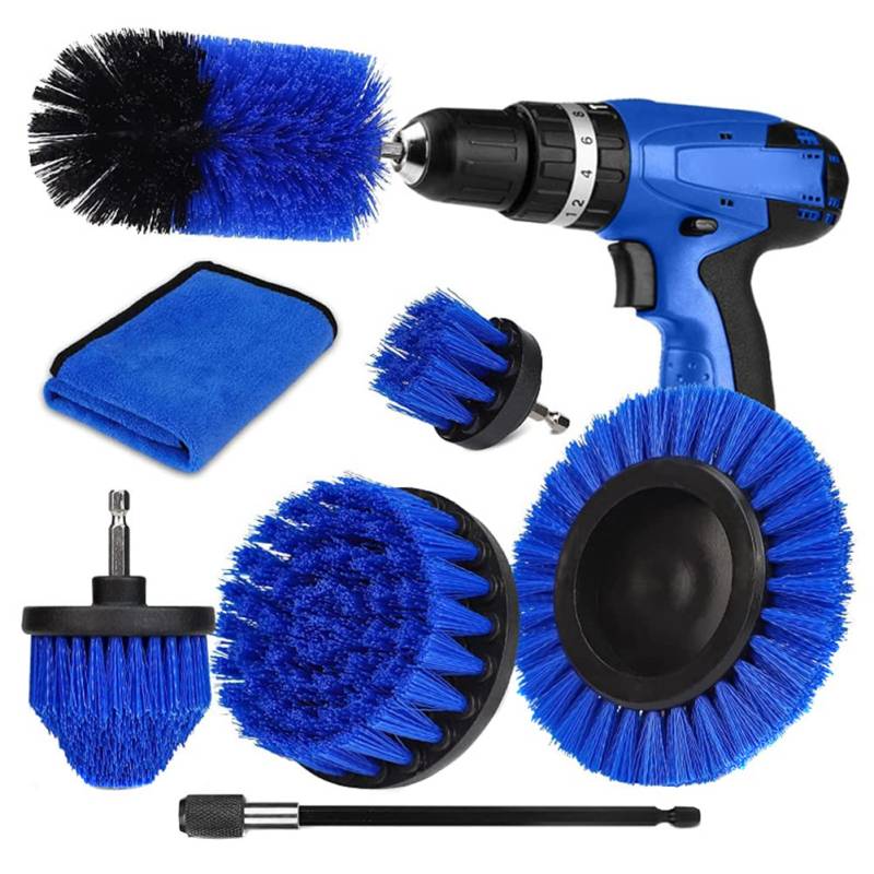 iSpchen Bohrbürsten Set,7 Stück Bürstenaufsatz Bohrmaschine Set Bohrbürste Power Akkuschrauber Drill Brush Leistungsstarke Reinigungsbürste für Elektrische Bohrmaschine Bürste von iSpchen